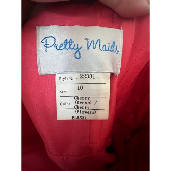 PRETTY MAIDS BRIDESMAID DRESS SLEEVELESS ROSETTE PRINCESS HEM  WOMENS SIZE 10 - Picture 12 of 12